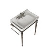 KIGFTSOD 28" Bathroom Console Sink, Wall-Mounted White Ceramic Vanity Basin with 3 Pre-drilled Faucet Holes, No Faucet - 4 of 4