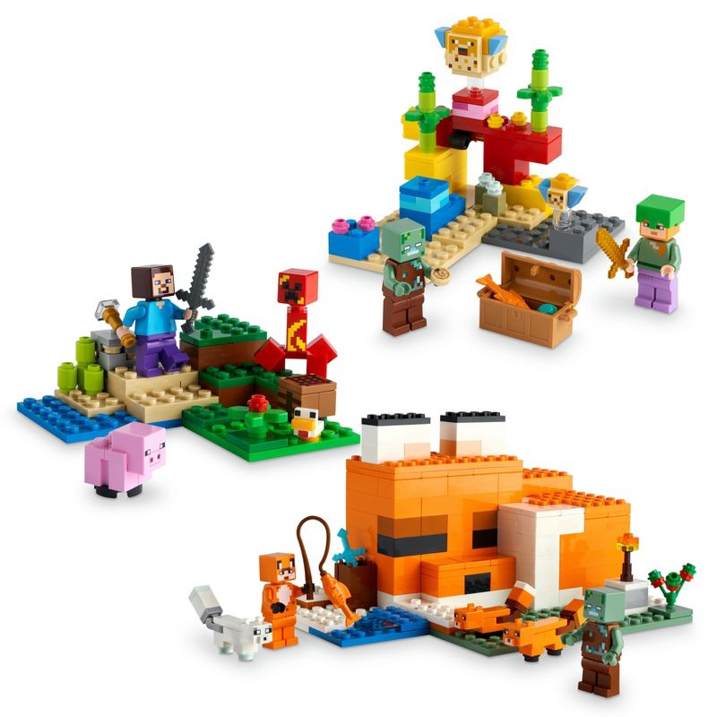 LEGO Minecraft Overworld Adventures 3 in 1 Building Set Pack 66779, 2 of 7