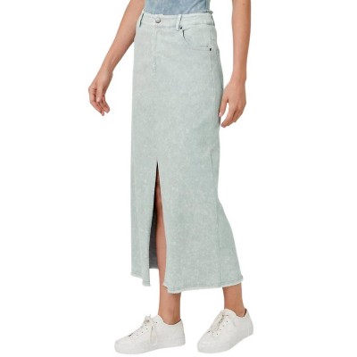 Women's Frankie Washed Front Slit Skirt - mystree