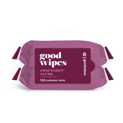 Goodwipes Rosewater Flushable Wipes - 2pk/60ct