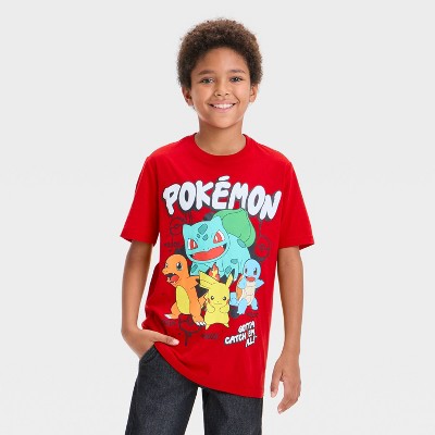 Boys' Red Starter Pokemon Short Sleeve Graphic T-Shirt - Red