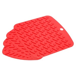Unique Bargains Heat Resistant Non-slip Flexible Durable Trivet 4 Pcs - 1 of 4