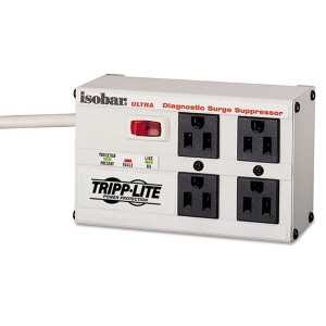 Tripp Lite Isobar Surge Protector, 4 AC Outlets, 6 ft Cord, 3,330 J, Light Gray - 1 of 1