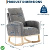 L-Shape Rocking Chair Nursery Glider Chair Nursery Chair w/High Back and Side Pocket Rocking Accent Armchair - 2 of 4