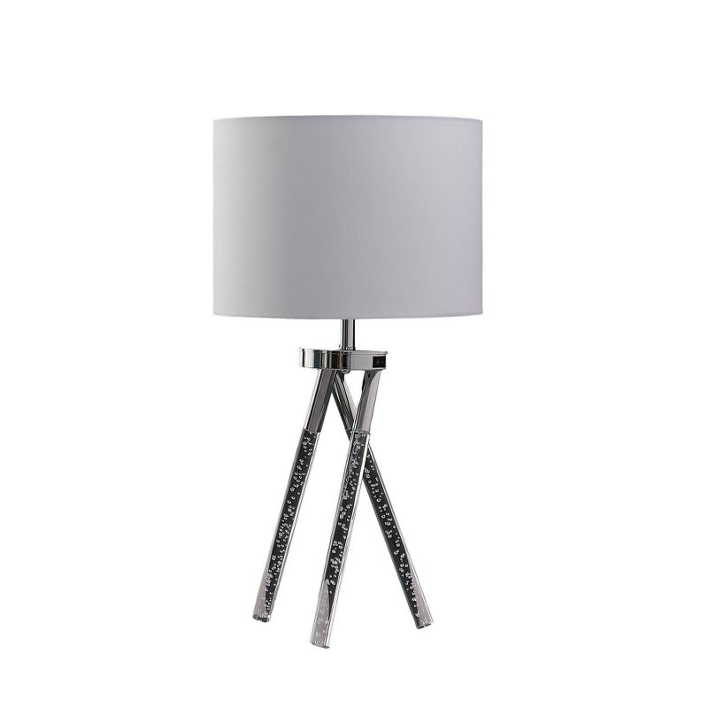 26.25&#34; Mid-Century Birgit LED Acrylic Tapered Metal Table Lamp Silver - Ore International, 1 of 7