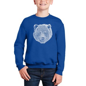 LA Pop Art Bear Face - Boy's Word Art Crewneck Sweatshirt - 1 of 3