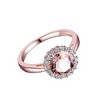 Guili Brilliance Sterling Silver Rhodium Plated Halo Round Cut Clear Cubic Zirconia Solitaire Style Elegant Timeless Statement Jewelry Size 6, 7, 8 - 2 of 4