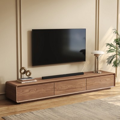 94.5" Modern Walnut TV Stand Media Console With Drawer Storage
