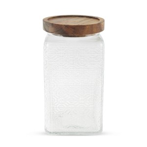 Unique Bargains Durable Window Paper Pattern Decorative Glass Jar with Lid 1 Pc - 1 of 4