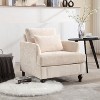 Deja Wood Frame Chenille Accent Chair, Modern Armchair for Living Room - Maison Boucle - 2 of 4