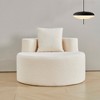 SYFERLORY Cozy Teddy Fabric Accent Chair - Round Living Room Chair with Decorative Pillow, 39" Wide Soft Seating - 4 of 4