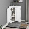 MAYEERTY White Triangle Bathroom Cabinet Adjustable Shelves Freestanding Floor Cabinet - 4 of 4