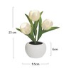 LED Tulip Night Light with Vase, 3 Heads Simulation Flower Table Lamp, Potted Ambient Light for Bedroom Bedside Desktop Decor - 2 of 4