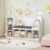 Tangkula Wooden Kids Bookshelf w/Reading Nook Padded Seat Open Cubes Adjustable Shelf - 2 of 4