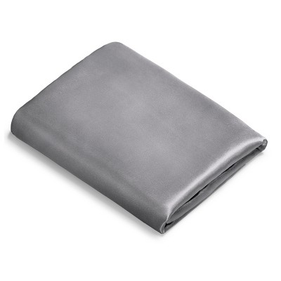 Gray Satin Zippered Body Pillowcase for Hair and Skin