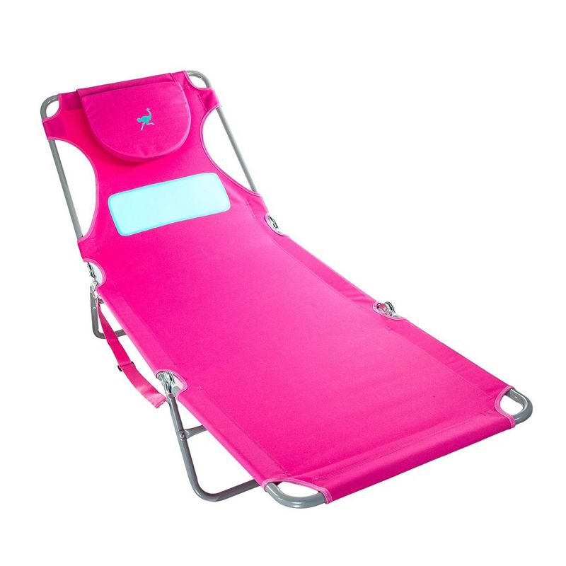 Ostrich Comfort Lounger Face Down Sunbathing Chaise Lounge Beach Chair with 3-Position Folding for Outdoor Camping, Pool, and Beach, Pink (3 Pack), 2 of 7