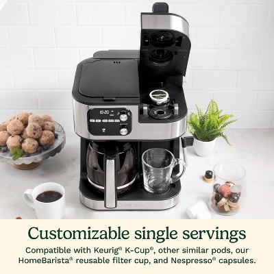 Silver Stainless Steel 12-Cup Coffee Machine with Steam Wand