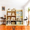 Alilang 35.50 Inch Dual-Sided Wooden Bookshelf with Multi-Tier Storage and Display - Wood - 2 of 4