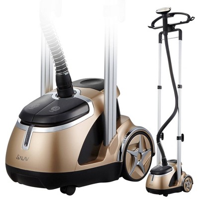 SALAV GS49-DJ Dual Bar Gold Garment Steamer with Foot Pedal Controls: 1500W, 1.8L Tank, 60 Min Steam, Anti-Drip, 8.5' Cord
