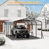 10 x 15 FT Metal Carport with Galvanized Steel Roof, Heavy Duty Metal Roof Carport with Enhanced Base, Tall Kits Garage for Tractors, Trucks, Boats - 3 of 4