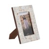 Mother of Pearl Picture Frame - Handcrafted Resin Wood Coastal Decorative Photo Frame for Home, Office, Bedroom, Living Room - 9" Ivory & Tan - 2 of 4