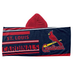 22"x51" MLB St. Louis Cardinals Liner Youth Hooded Beach Towel - 1 of 3