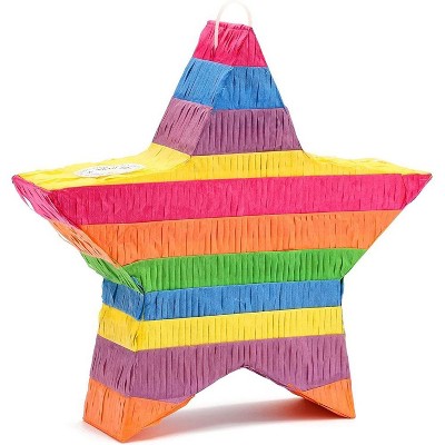 Blue Panda Small LGBTQ Pride Rainbow Star Pinata, Fiesta and Birthday Party Supplies, 12x12x3"