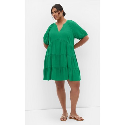 Women's Plus Size DRESS KARA - Greenstone | CITY CHIC