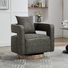 CAVINAS 29.1" Swivel Accent Chair with Weathered Base,360° Rotating Open Back Club Chair,Arm Chair for Living Room,Nursery - 2 of 4