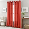RT Designers Collection Dexter Linen Texture Grommet Sheer Light Filtering Window Curtain Panel 54" x 90" Red - 2 of 4