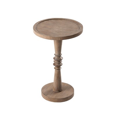JIONJOY Classic Pedestal Side Table - Rustic Tray Top End Table for Living Room, Bedroom or Entryway