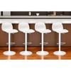 HomeRoots Set of Four White Heavy Duty Plastic and Metal Mid Back Adjustable Height Swivel Bar Chairs - 2 of 4
