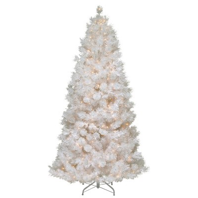 National Tree Company 7.5 ft. Wispy Willow Grande White Slim Tree with Clear Lights