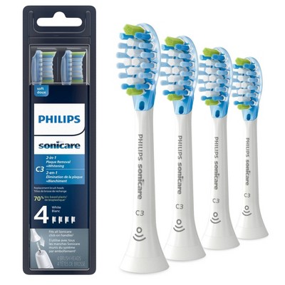 Philips Sonicare C3 Premium 2-in-1 Plaque & Whiten Replacement Electric Toothbrush Head - HX9044/65 - White - 4pk
