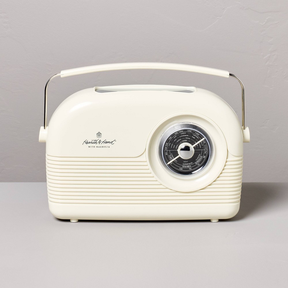 Photos - Radio / Table Clock Portable AM/FM Bluetooth Radio Cream - Hearth & Hand™ with Magnolia