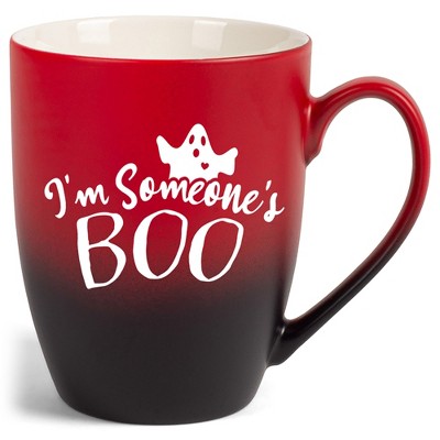 Elanze Designs I'm Someone's Boo Two Toned Ombre Matte Red and Black 12 ounce Ceramic Stoneware Coffee Cup Mug