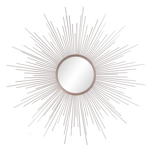 36 X36 Rays Sunburst Metal Framed Decorative Wall Mirror Champagne Patton Wall Decor Target