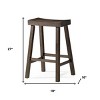 HomeRoots 27" Brown Solid Wood Backless Counter Height Bar Chair - 3 of 4