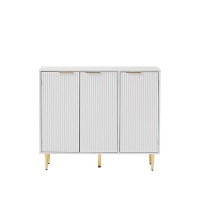 Sideboard Buffet Cabinet, Kitchen Pantry Storage Cabinet With 6 Compartments, Wave Texture, Magnetic Device, TV Cabinet For Living Room, Dining Room