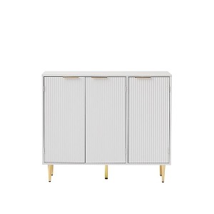 Sideboard Buffet Cabinet, Kitchen Pantry Storage Cabinet With 6 Compartments, Wave Texture, Magnetic Device, TV Cabinet For Living Room, Dining Room - 1 of 4
