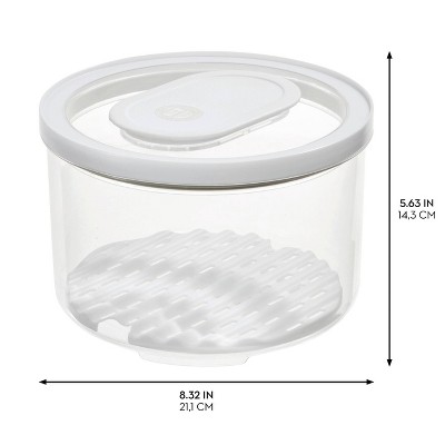 Large Clear BPA-Free Plastic Produce Storage Bowl with White Lid