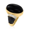 Ross-Simons Black Onyx and 0.21 ct. t.w. Diamond Ring With Black Enamel in 18kt Gold Over Sterling - 3 of 4