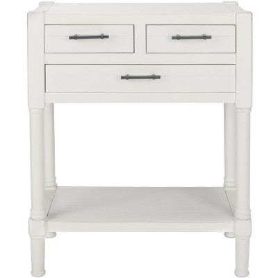 Filbert Distressed White 28'' Wood & Metal Console Table with Storage