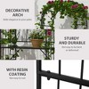 Gulches Metal Trellis Arbor Arch for Climbing Plants with Garden Bench, Grow Grapes & Vines, Patio Decor & Outdoor  Decorative with Tips, Black - 3 of 4