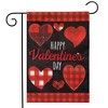 Patterned Valentine's Day Burlap Garden Flag Hearts 18" x 12.5" Briarwood Lane - 2 of 4