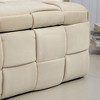 Sapphtopaz Velvet Ottoman Bench with Storage & Safety Hinge, Entryway & Bedroom Seating, Upholstered Storage Ottoman, Entryway Padded Footstool - 2 of 4
