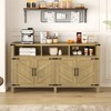 Okak Modern 3-Shelf & 4-Door Sideboard Half-Open Storage Cabinet for Dining Room,Kitchen Pantry Cabinets with Power Outlets & USB Ports - 2 of 4