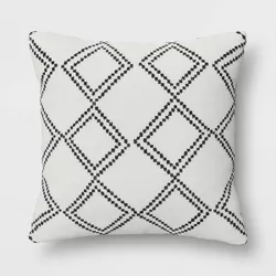 Diamond Outdoor Throw Pillow Black/White - Threshold™