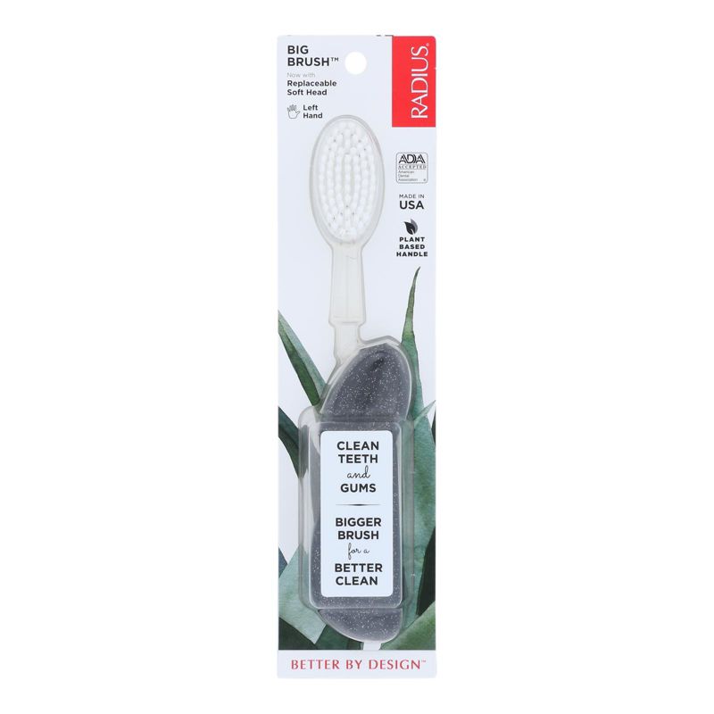 Radius Big Brush Replaceable Soft Head Left Hand Toothbrush - 6 ct, 2 of 5