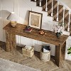 Hommoo Farmhouse Extra Long Console Table Rustic Brown - 3 of 4
